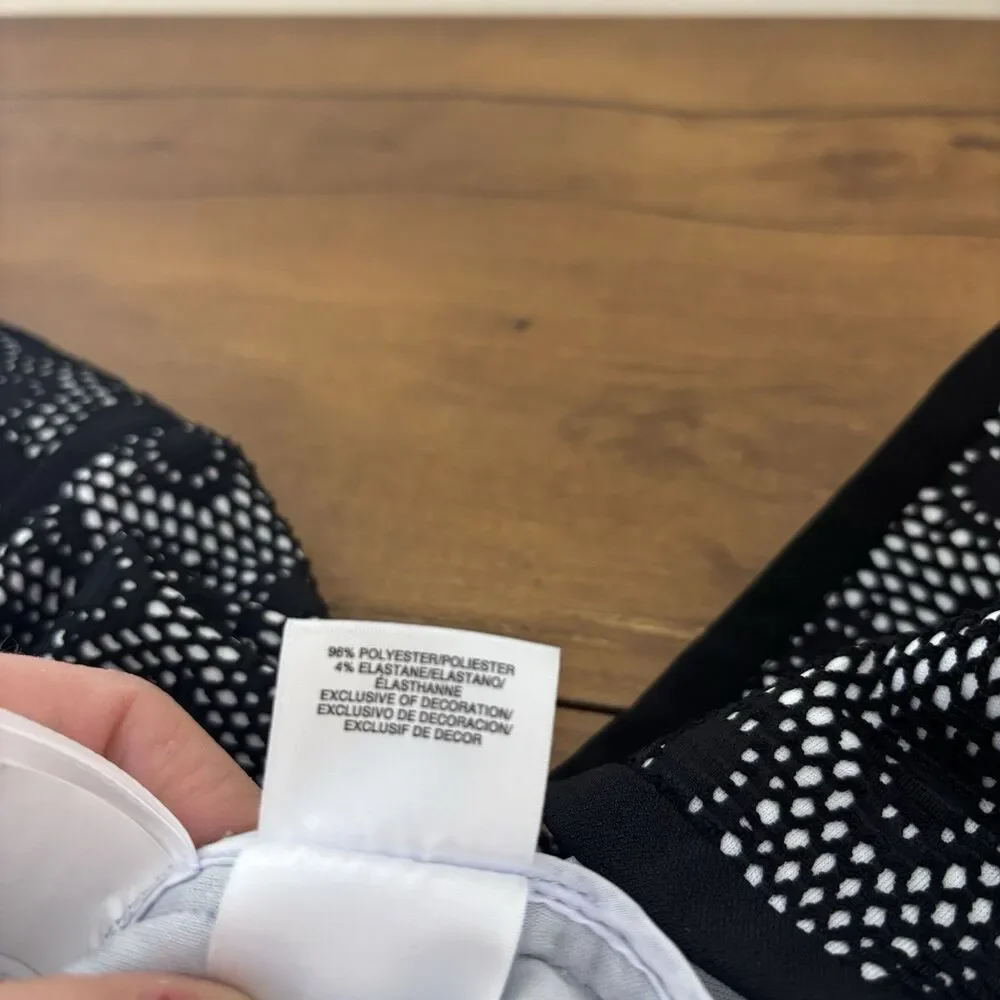 Kasper Women's 16W Bonded Lace Blazer Contrast Black White Laser Cut - Picture 10 of 10